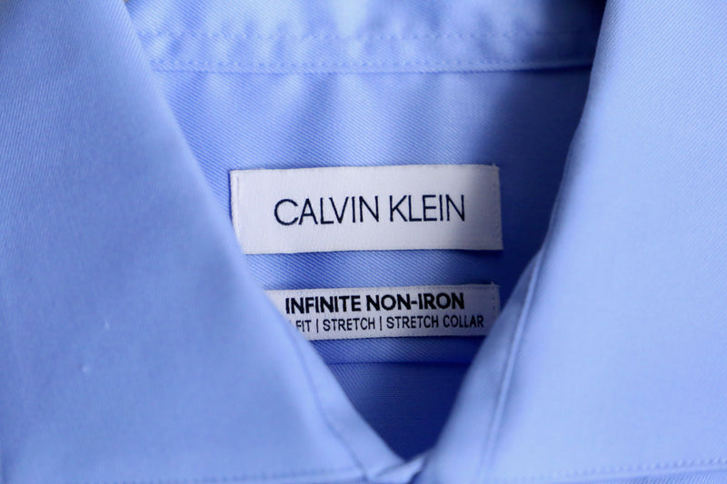 "Calvin Klein" blue cotton dress L/S shirt