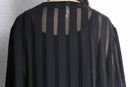 black stripe sheer shirt