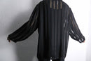 black stripe sheer shirt