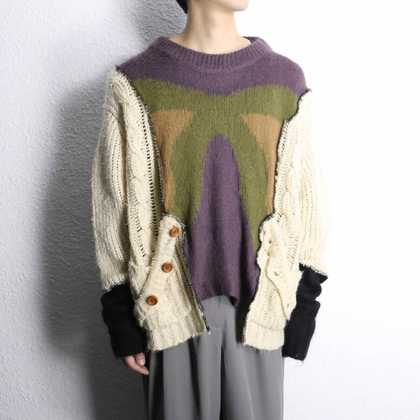 ’‘Re:make’’ multi knit docking sweater