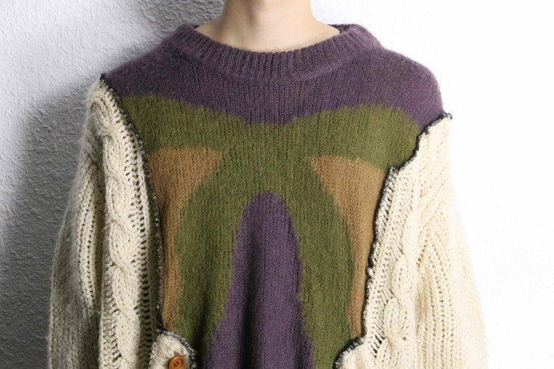 ’‘Re:make’’ multi knit docking sweater
