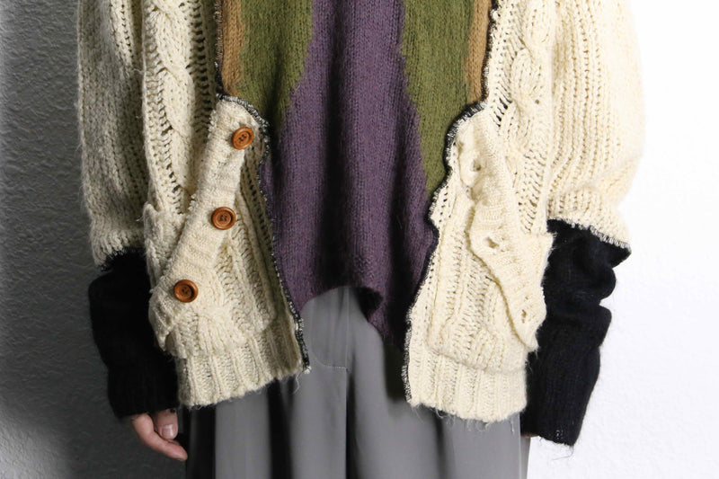 ’‘Re:make’’ multi knit docking sweater