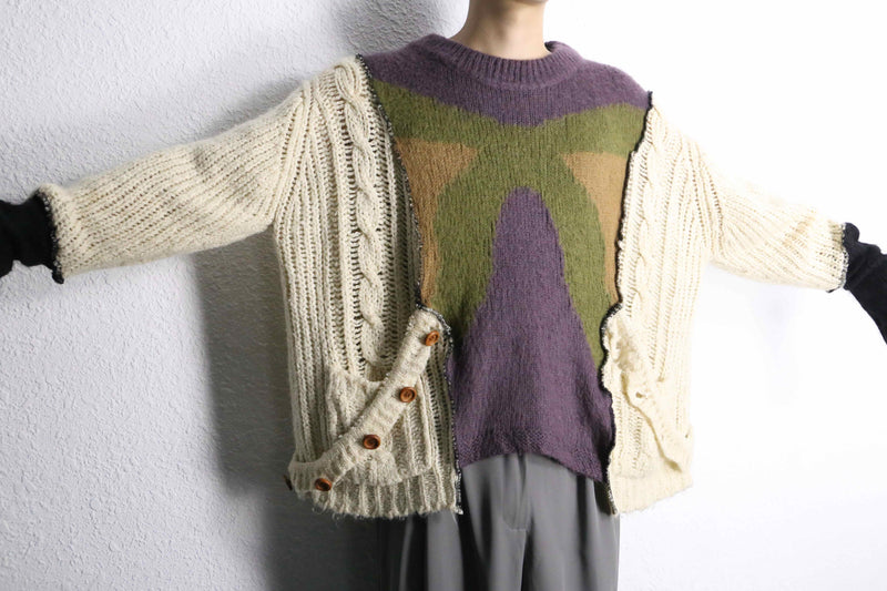 ’‘Re:make’’ multi knit docking sweater