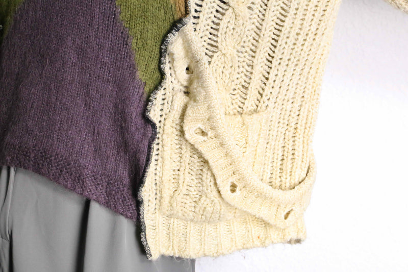 ’‘Re:make’’ multi knit docking sweater