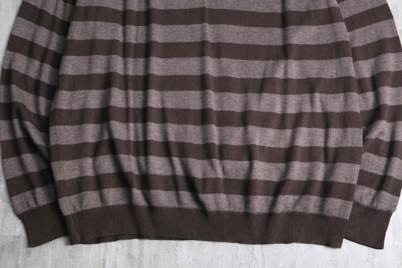“PERRY ELLIS” horizontal stripe cotton acryl knit