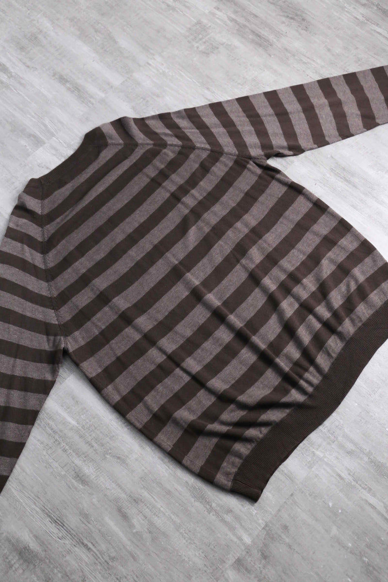 “PERRY ELLIS” horizontal stripe cotton acryl knit