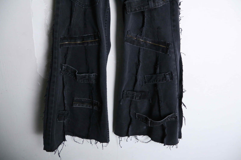 "Re:make" super flare black denim pants