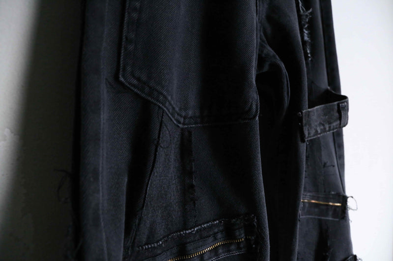 "Re:make" super flare black denim pants