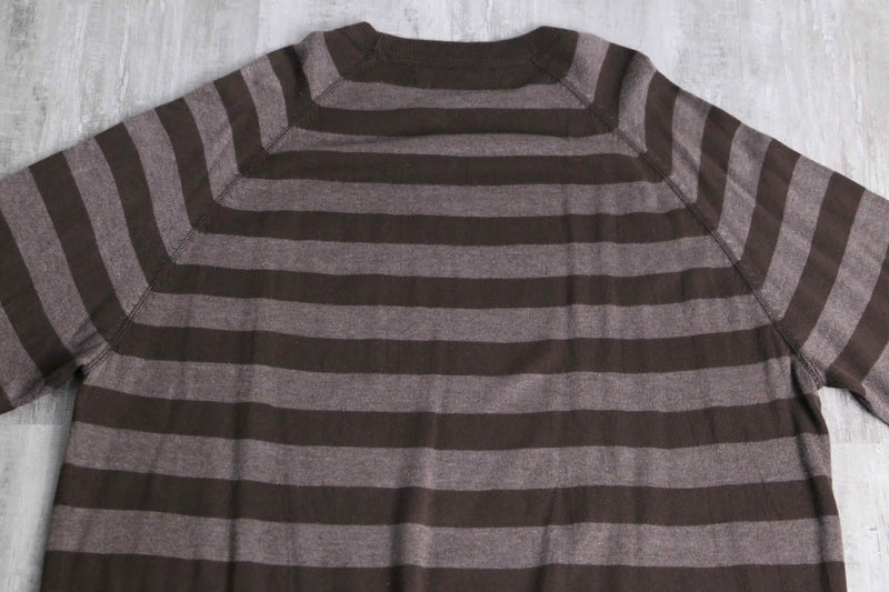 “PERRY ELLIS” horizontal stripe cotton acryl knit
