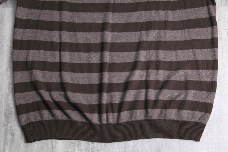 “PERRY ELLIS” horizontal stripe cotton acryl knit