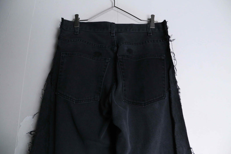 "Re:make" super flare black denim pants