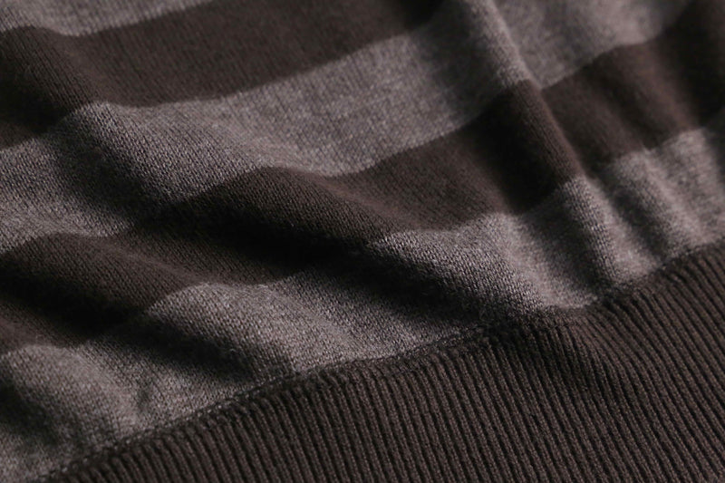 “PERRY ELLIS” horizontal stripe cotton acryl knit