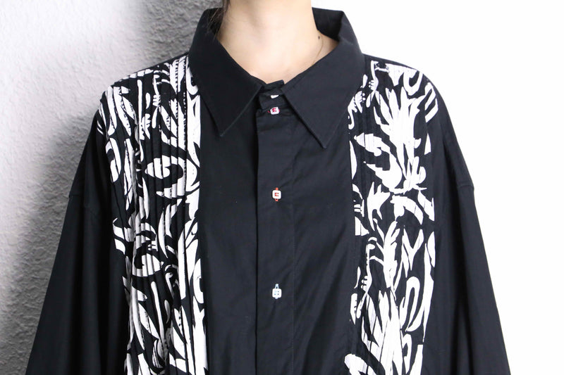 "COOGI" tuck marble pattern loose L/S shirt