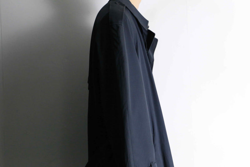 "Aquascutam" navy twill belted balmacaan coat