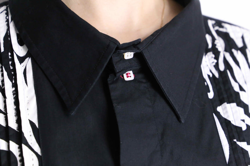 "COOGI" tuck marble pattern loose L/S shirt