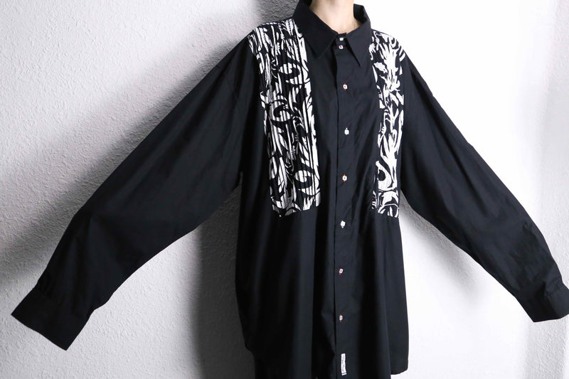 "COOGI" tuck marble pattern loose L/S shirt