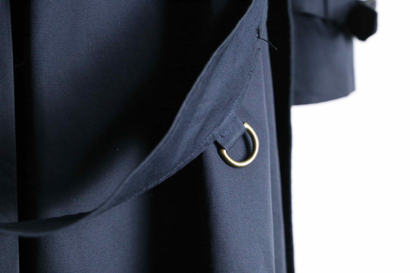 "Aquascutam" navy twill belted balmacaan coat