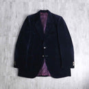 navy cotton velour 2B tailored jacket