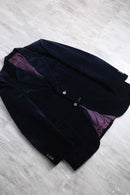 navy cotton velour 2B tailored jacket