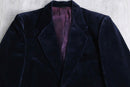 navy cotton velour 2B tailored jacket