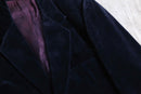 navy cotton velour 2B tailored jacket