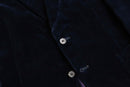 navy cotton velour 2B tailored jacket