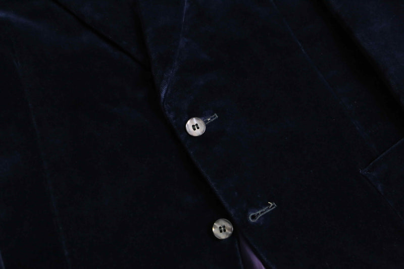 navy cotton velour 2B tailored jacket