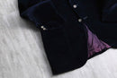 navy cotton velour 2B tailored jacket