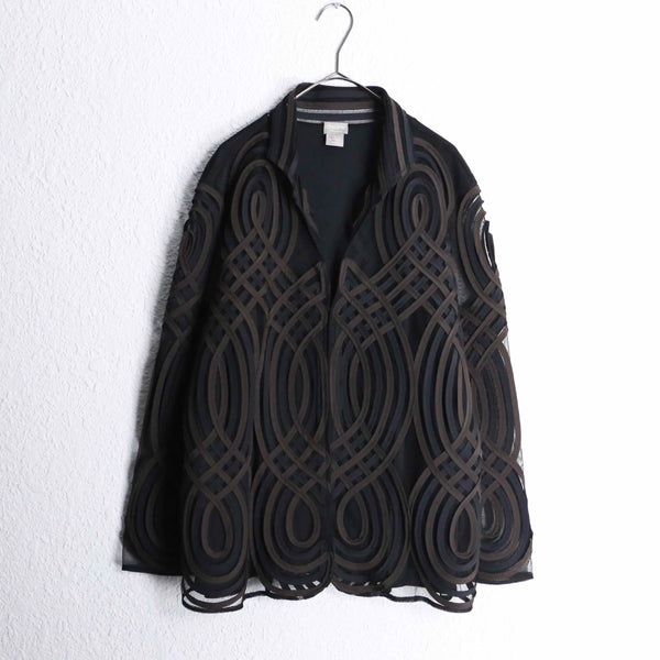 "CHICO'S" sheer abstract design jacket
