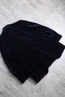navy cotton velour 2B tailored jacket