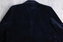 navy cotton velour 2B tailored jacket