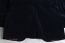 navy cotton velour 2B tailored jacket