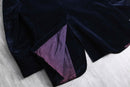 navy cotton velour 2B tailored jacket