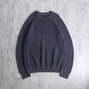 melange navy cotton rib knit