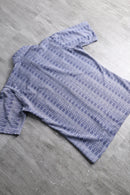 70s blue geometric pattern poly shirt