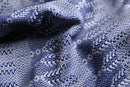 70s blue geometric pattern poly shirt