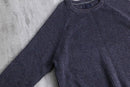 melange navy cotton rib knit