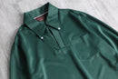 70s dark green poly skipper shirt