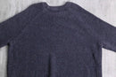 melange navy cotton rib knit