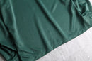 70s dark green poly skipper shirt