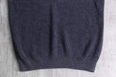 melange navy cotton rib knit