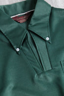 70s dark green poly skipper shirt