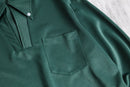 70s dark green poly skipper shirt