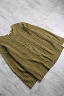 melange khaki acryl poly knit