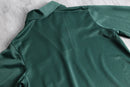 70s dark green poly skipper shirt