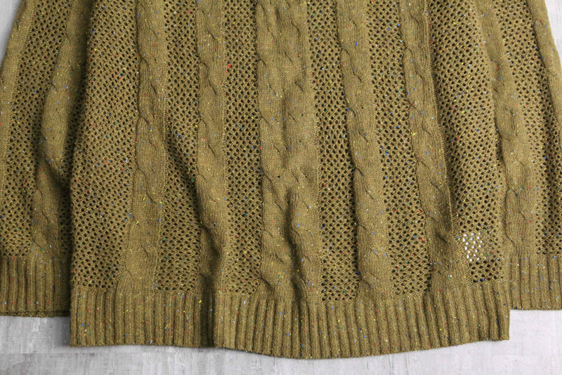 melange khaki acryl poly knit