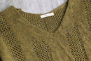 melange khaki acryl poly knit