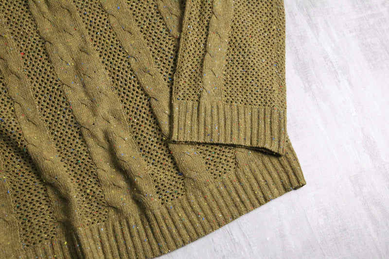 melange khaki acryl poly knit