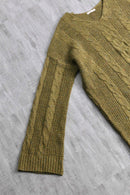 melange khaki acryl poly knit
