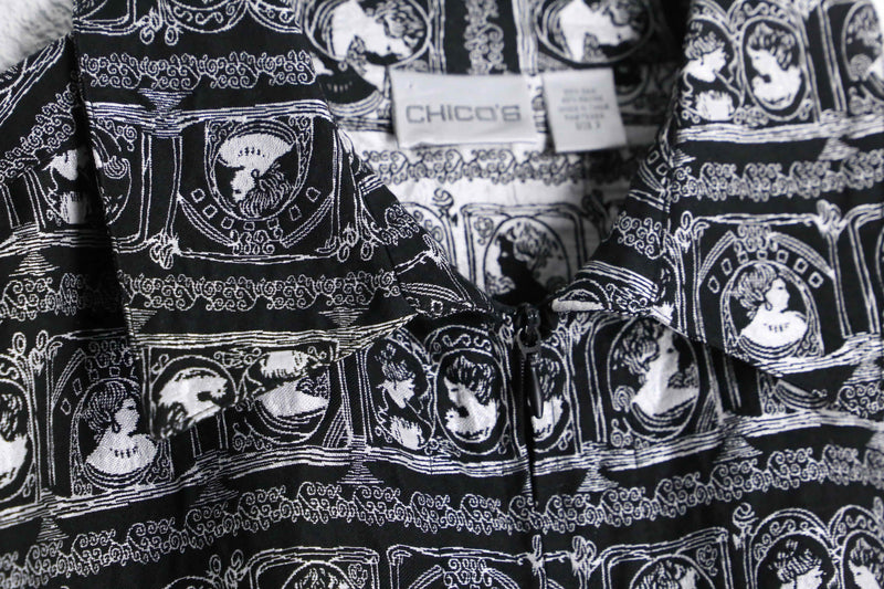 "CHICO'S" lady design zip jacket